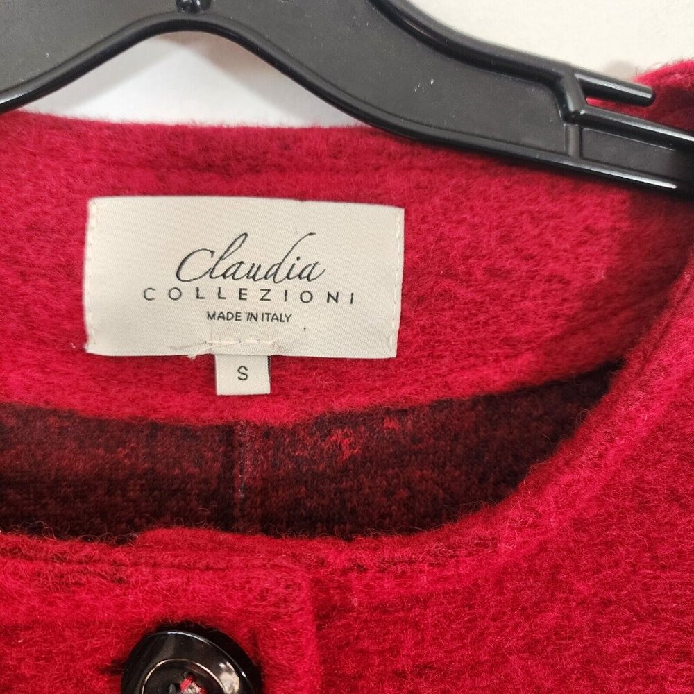 Claudia Collezioni Women's Red Wool blend Light Coat Simple size S FLAW - Picture 2 of 10